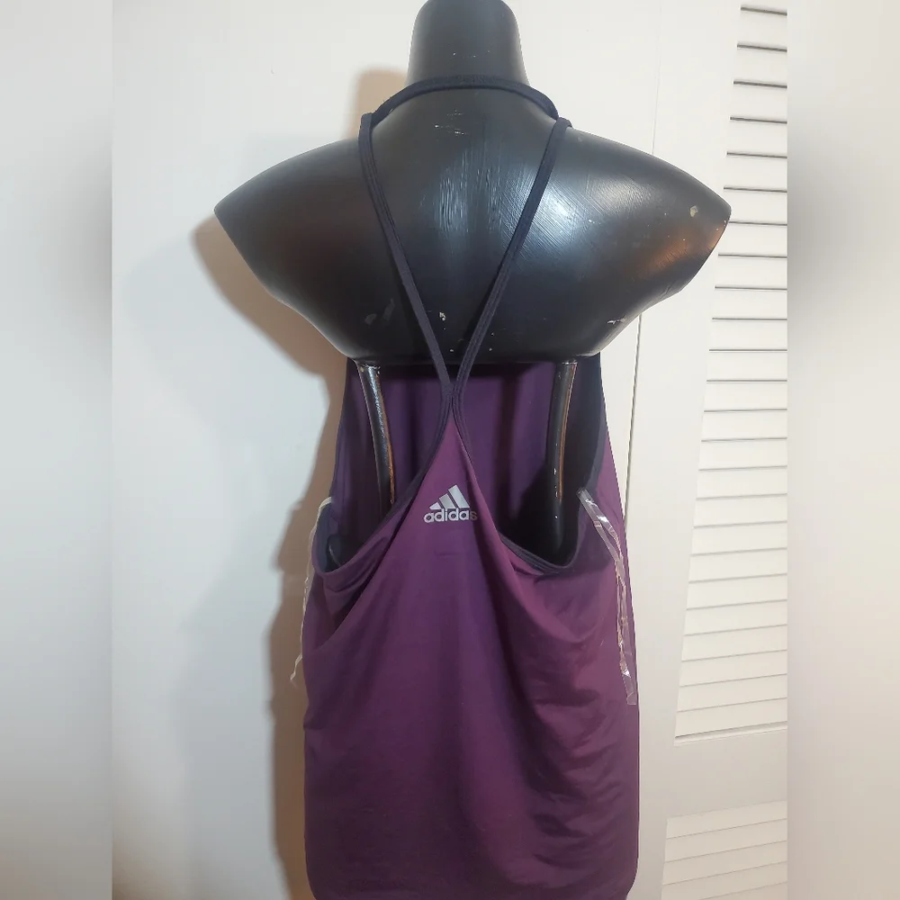 Adidas plum & black strappy tank - Picture 3 of 5